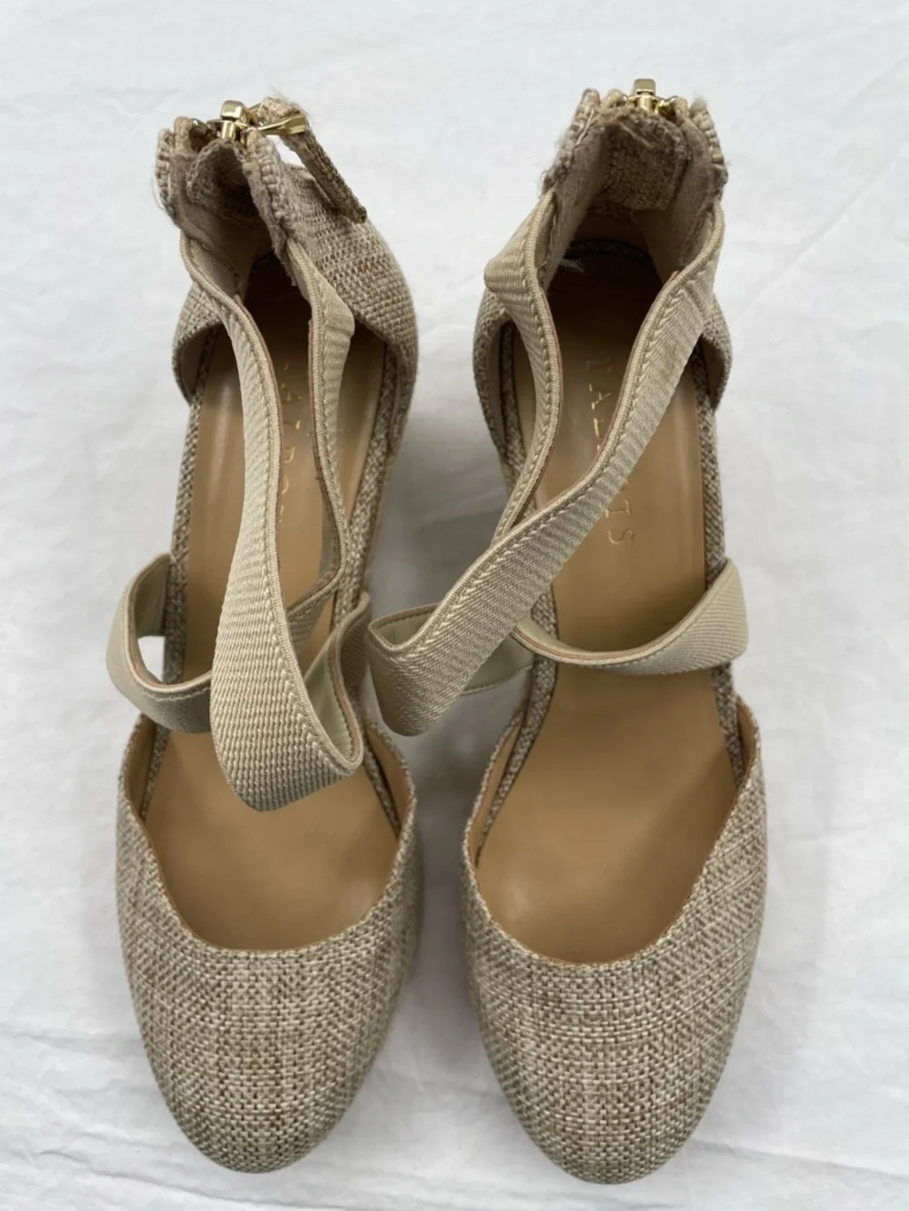 Talbots Lyndsay D’orsay Espadrille Wedges - Linen. 7.5. From Local Talbots!
